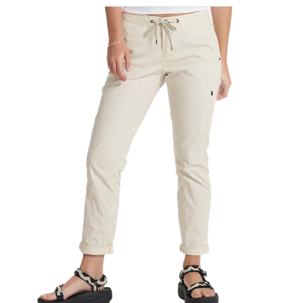 Vuori Ripstop Pant Women's Medium Natural Cream Climber Mid Rise Slim FIt